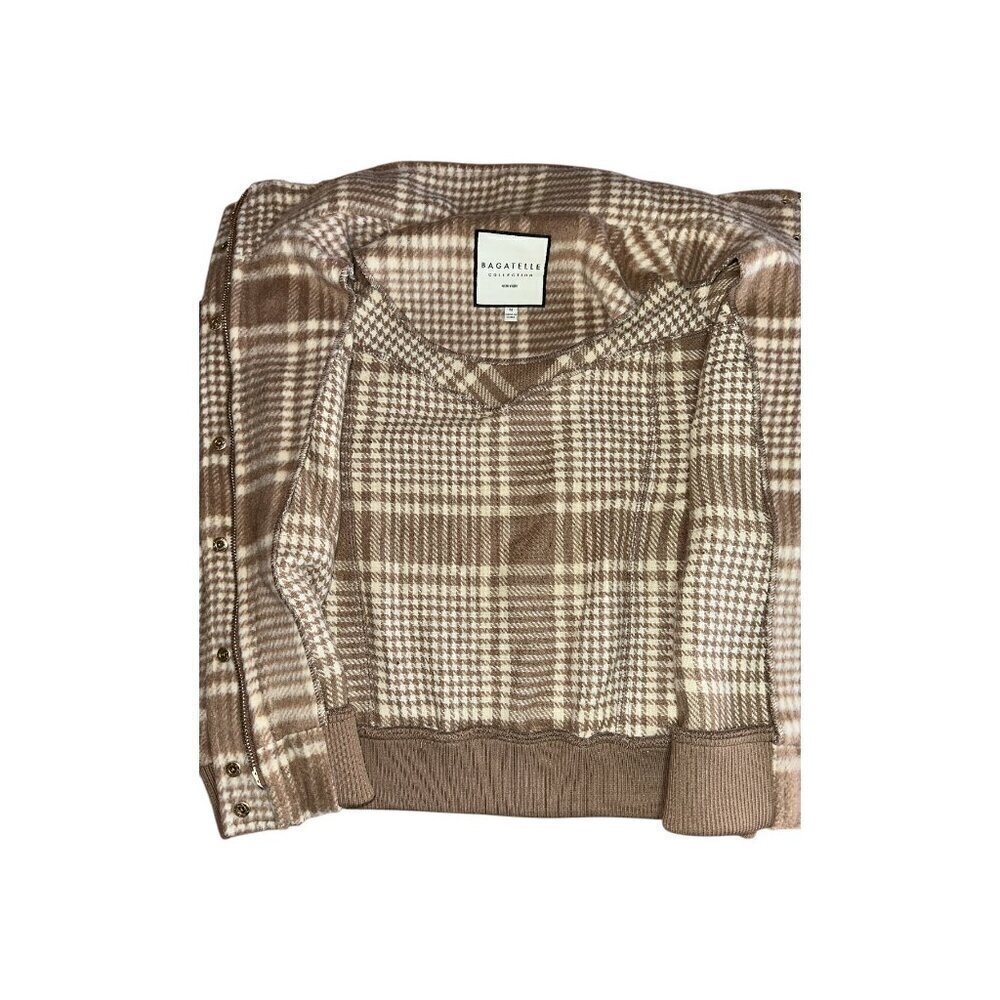 Bagatelle Collection New York Wool Plaid Bomber Jacket Size Medium - Picture 3 of 8